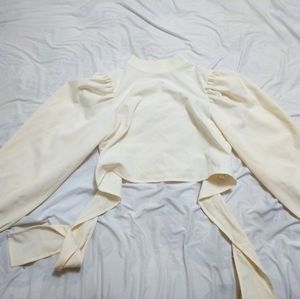 Off White open back tie crop top